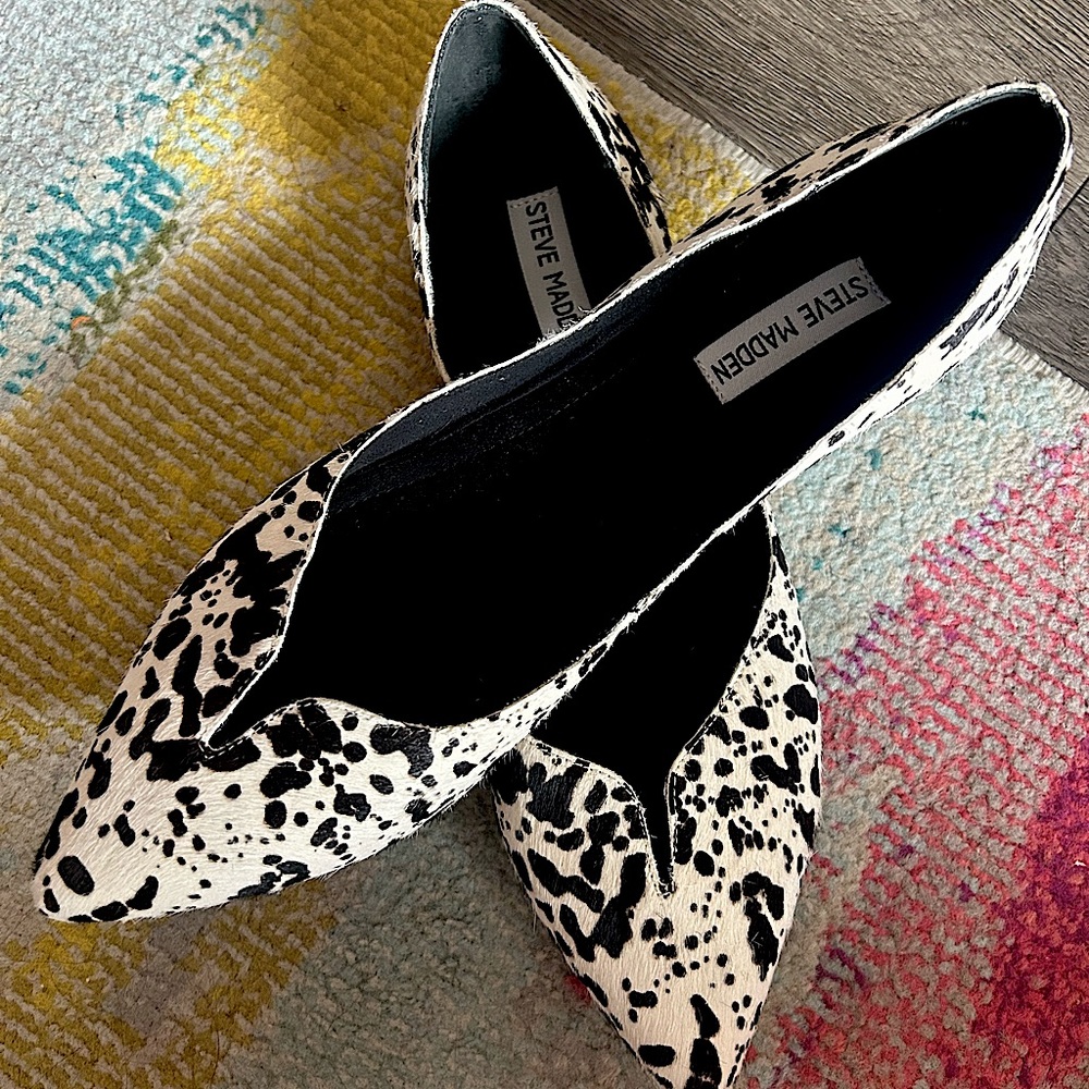Steve Madden Cow Print Ballet Flats